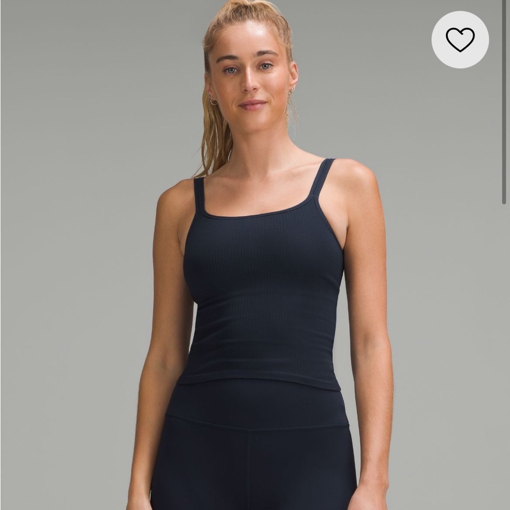 Lululemon Ebb to Street Scoop Neck Tank Top Size 8 Navy